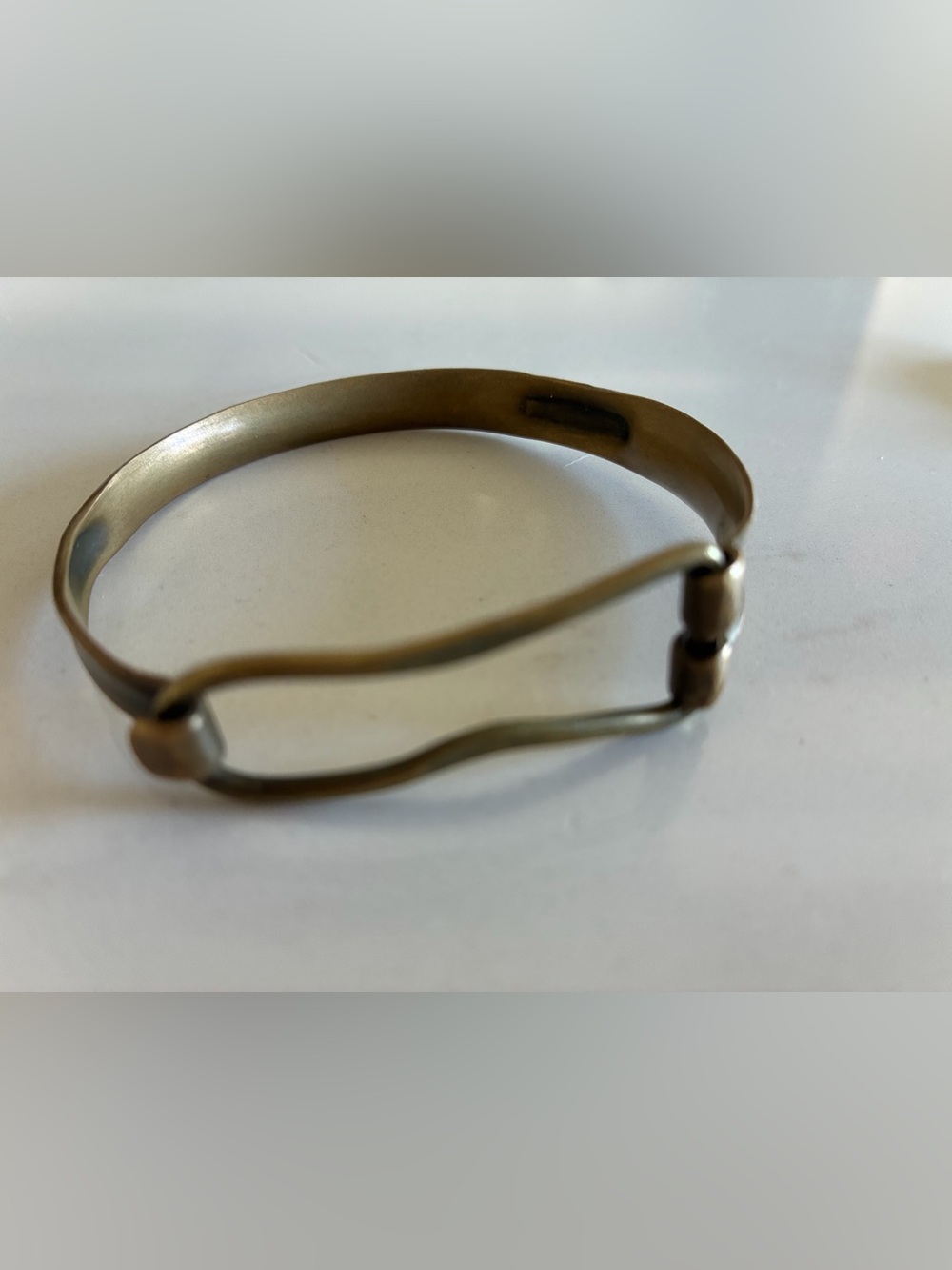 Anthropologie Minimalist Brass-Tone Metal Bangle Bracelet